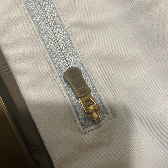 Womens Lululemon Running Zip Pocket Gray Carolina Blue Waisted Band Tigh… - Picture 4 of 9